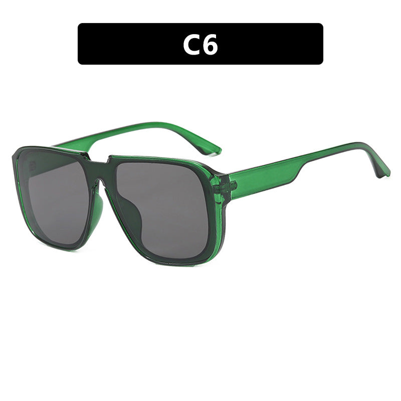 Damen trendy quadratische Sonnenbrille mit transparentem, grünem Rahmen und schützendem UV-Filter Brehn