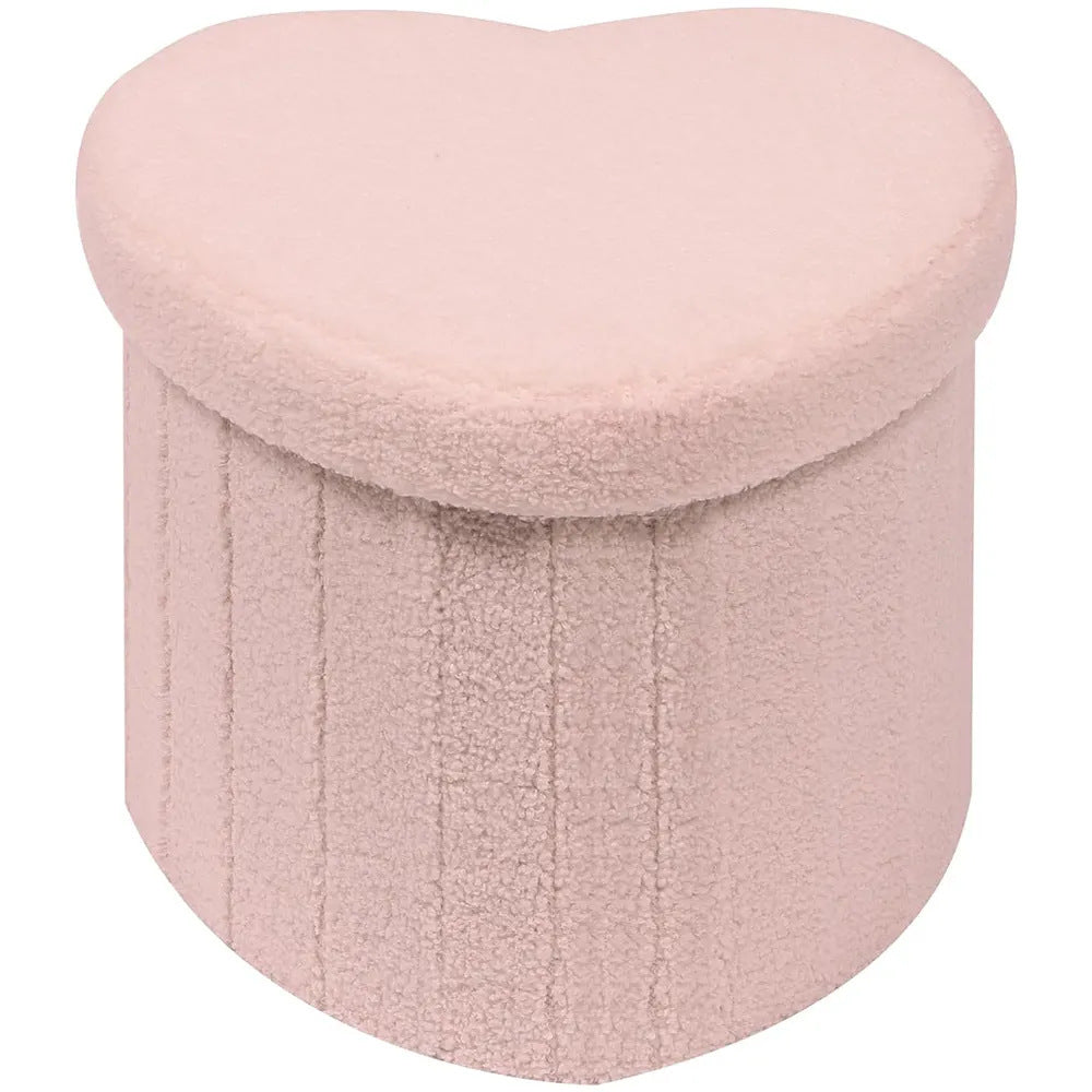 Herzförmiger Plüsch-Speicherhocker Brehn