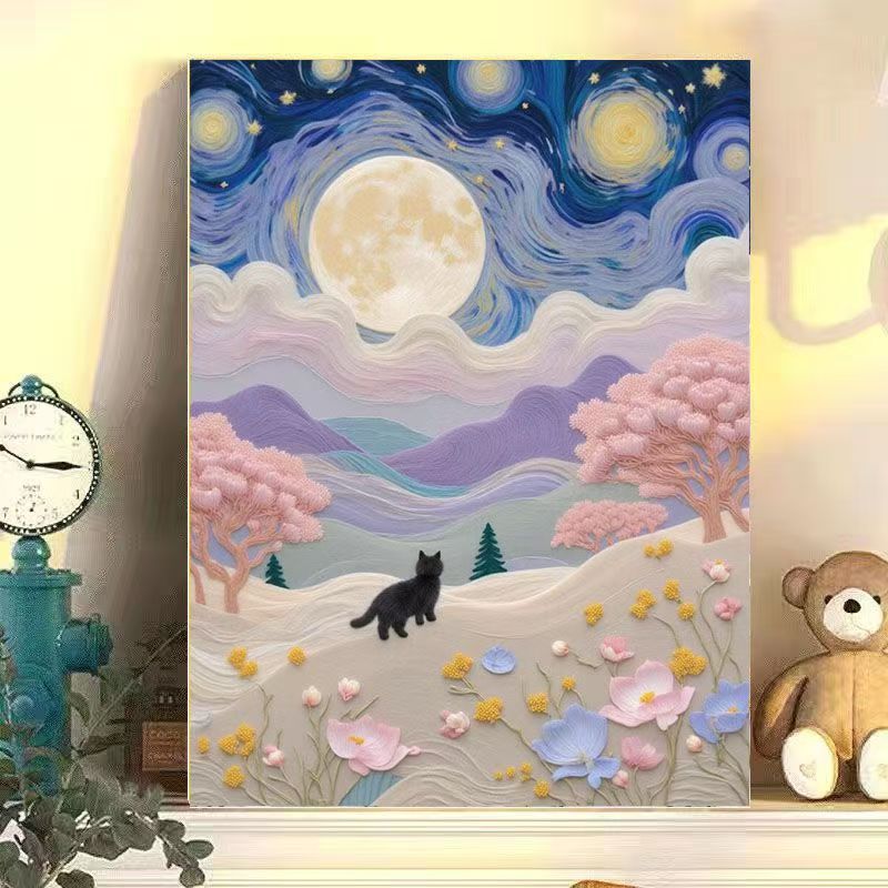 Verspielt Katze Landschaft Leinwand Kunst Brehn