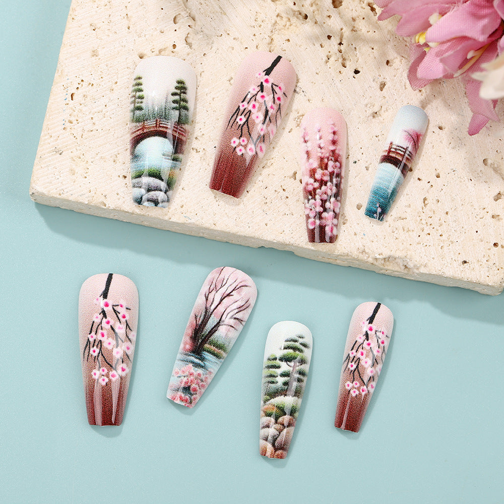 Kreative Kunstnägel im asiatischen Cherry Blossom Design Brehn