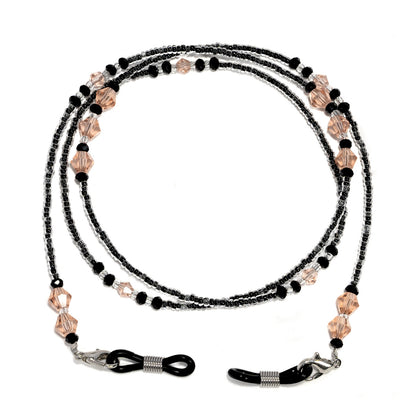 Elegante lila Perlen Brille Kette Brehn