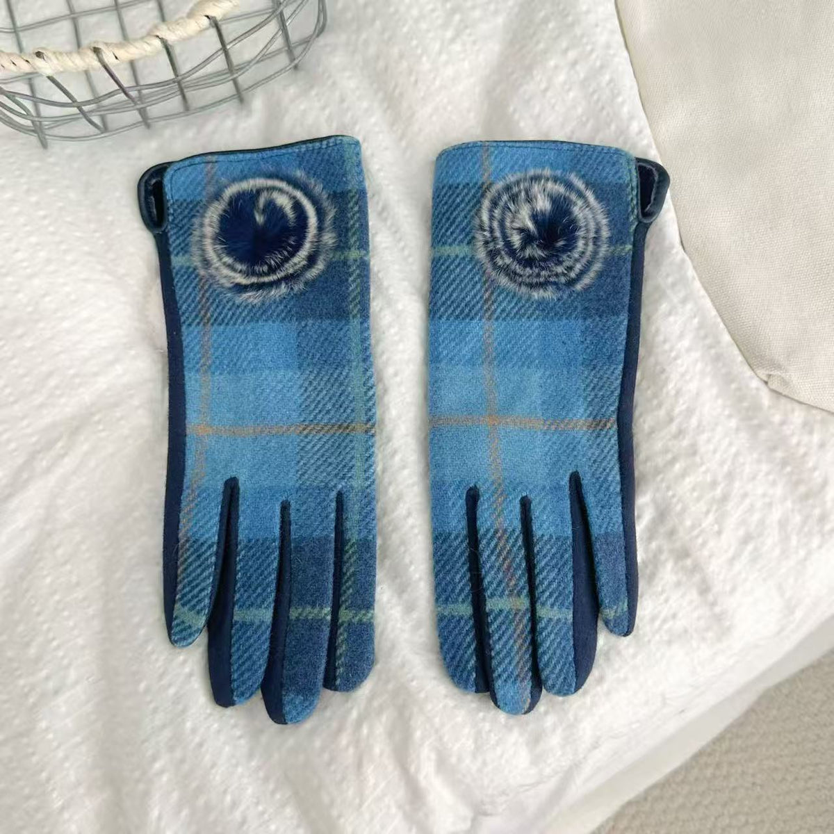 Warme Plaid Muster Touchscreen Handschuhe Brehn