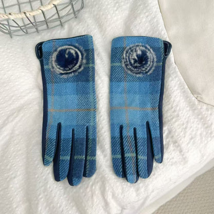 Warme Plaid Muster Touchscreen Handschuhe Brehn