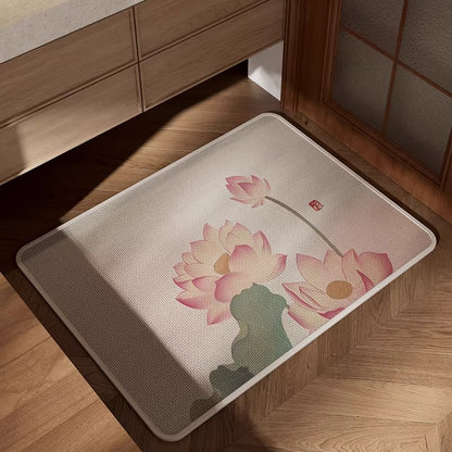 Strukturierter Floral Design Badezimmermatte