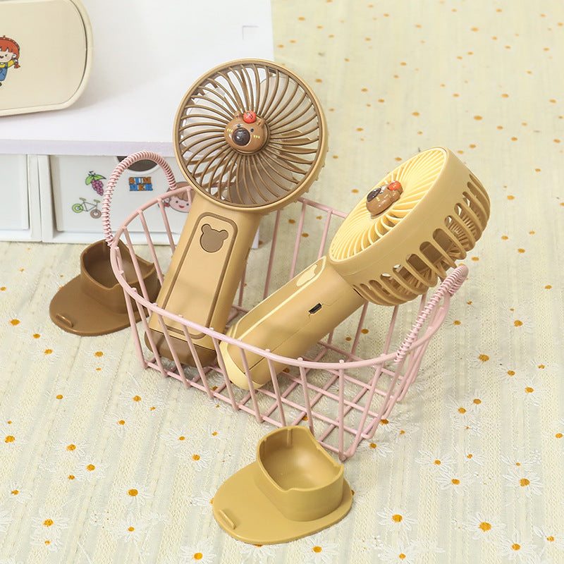 Damen Tragbarer Mini-Handventilator mit süßem Bären-Motiv Brehn
