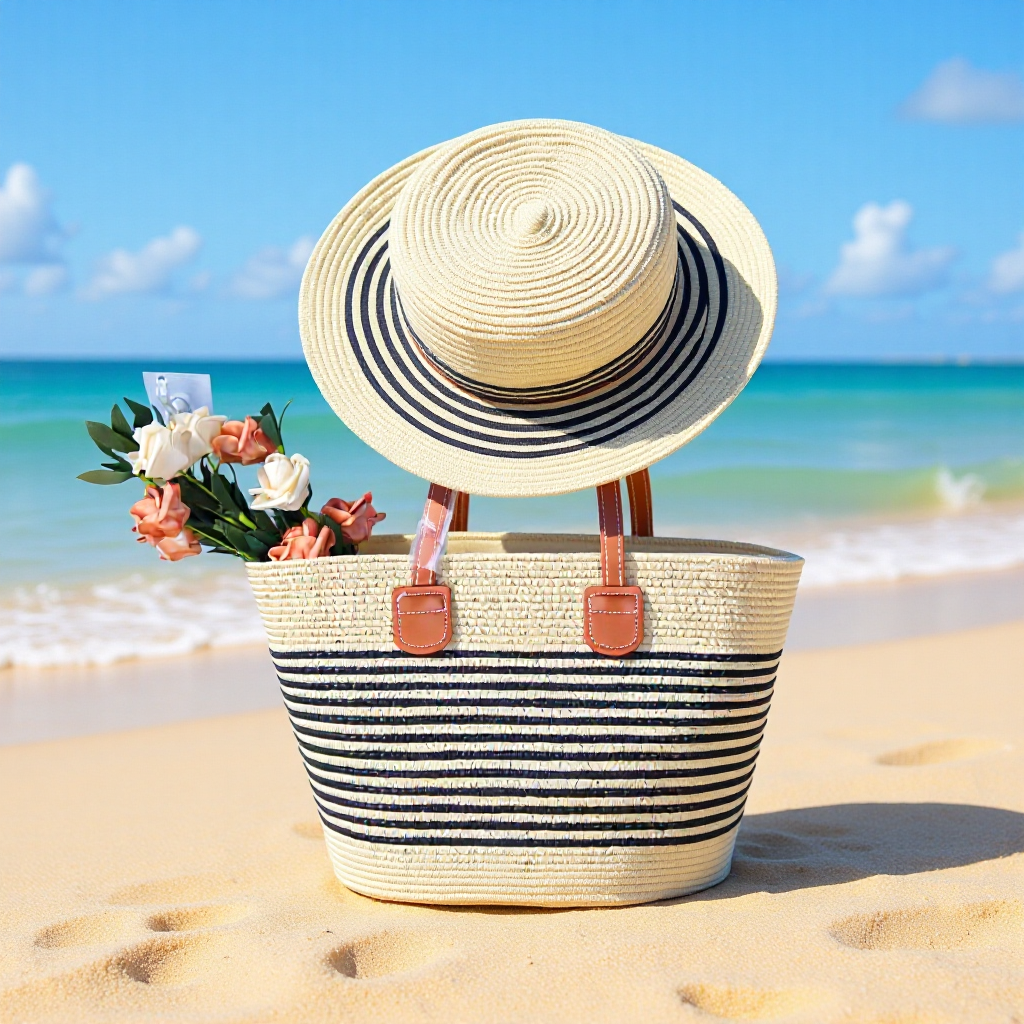 Strandtasche und Sonnenhut Set Brehn