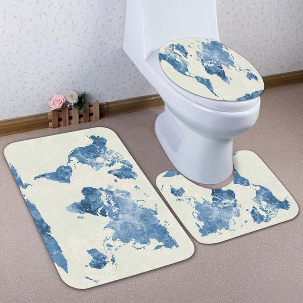 Künstlerisches Löwen-Motiv Badezimmermatten-Set