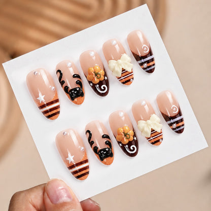 Kunstnagelset mit kreativen Halloween-Motiven Brehn