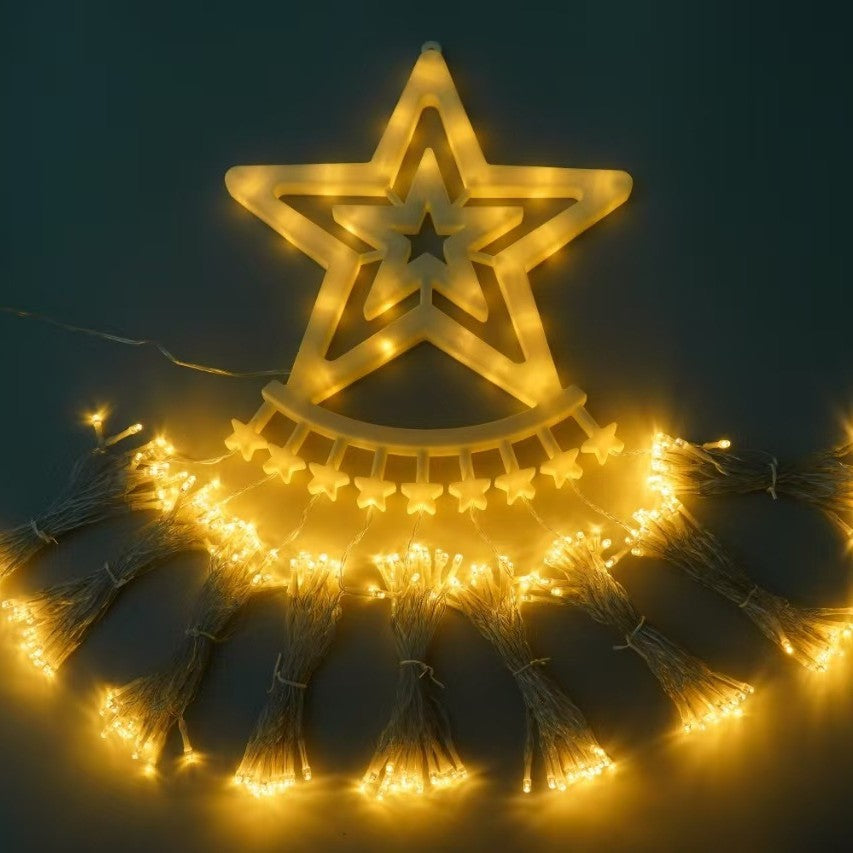 Dekorative Stern-LED-Wandleuchte mit warmem Funkeln Quasten-Feenlichtern Brehn