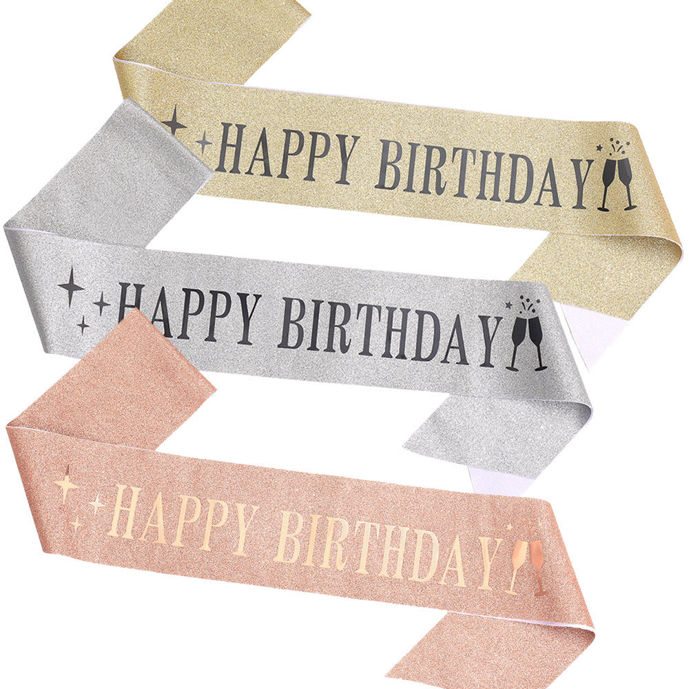 Damen Glitzernder Haarreif mit "Happy Birthday"-Aufschrift Brehn