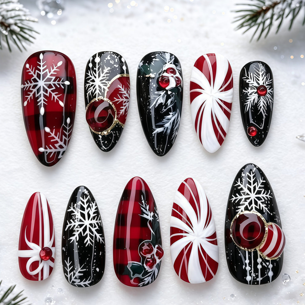 Weihnachtskunstnägel Im Festlichen Design Brehn