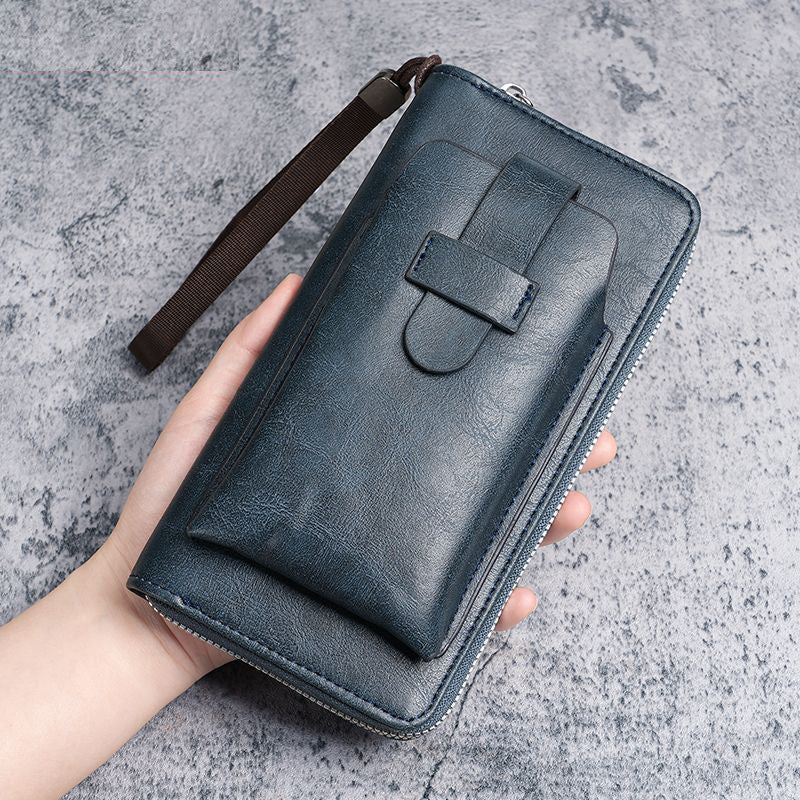 Reißverschluss Leder Reisegeldbörse mit RFID-Schutz Brehn