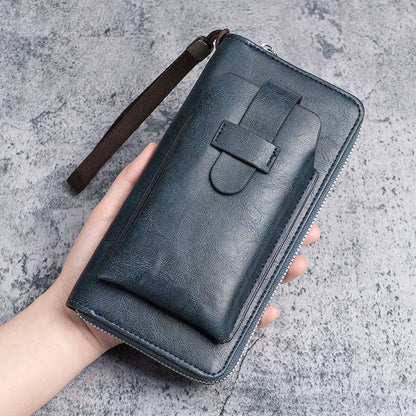 Reißverschluss Leder Reisegeldbörse mit RFID-Schutz Brehn
