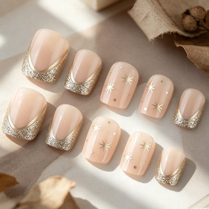 Luxuriöses, mit Sternen verziertes Nagelkunst-Set Brehn