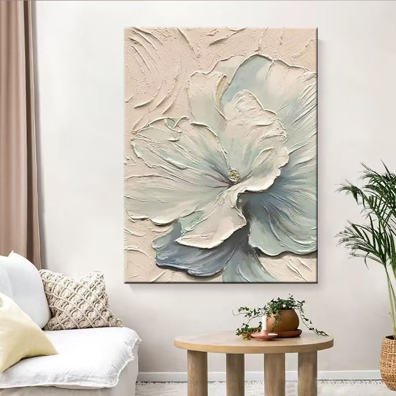 Strukturierte florale Relief-Leinwandkunst