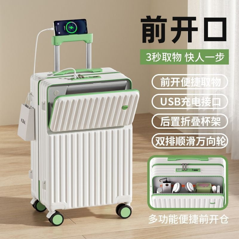 Tragbarer Hartschalen Trolley Koffer Mit Usb-Anschluss Und Innovativem Organizer Brehn