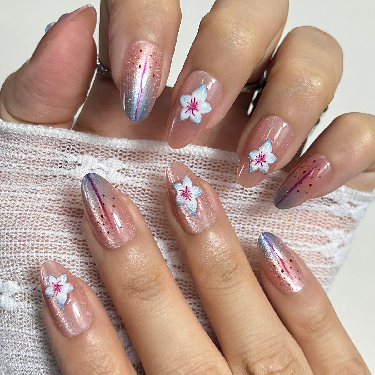 Künstlerisches Press-On-Nagelset mit All-Größen-Abdeckung Brehn