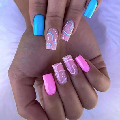 Elegantes Künstlerisches Press-On-Nagelset Brehn