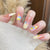 Künstlerisches Design Press-On Nails Set mit floralem Muster Brehn