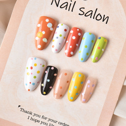 Dekoratives Polka Dot Press-On Nagelkunst Set Brehn