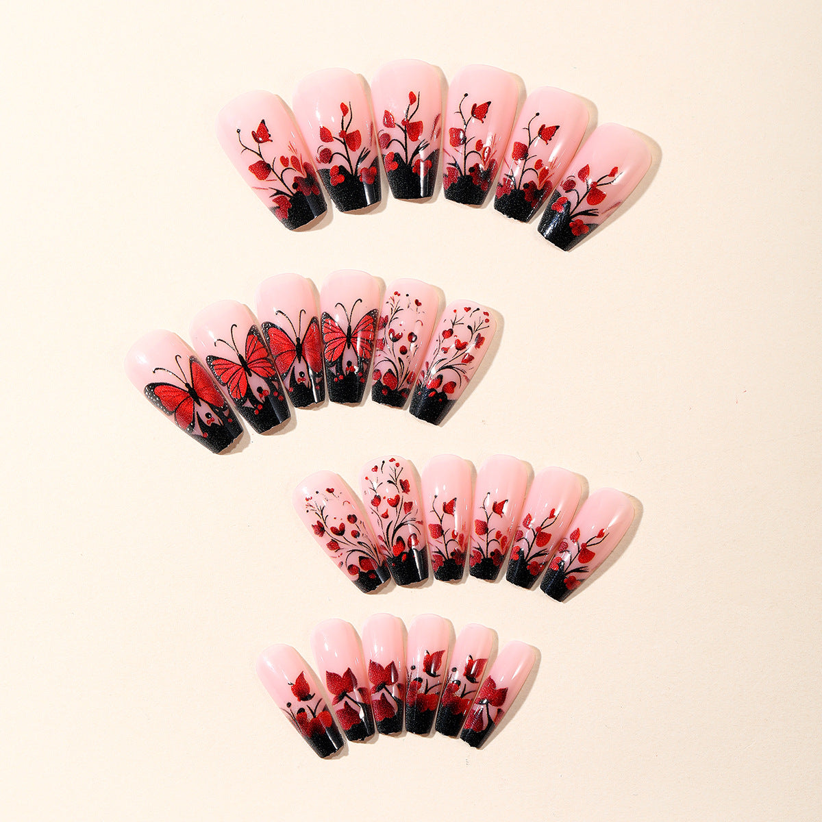 Künstlerisches Schmetterlings-Nagelkunst-Set Brehn