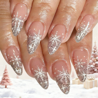 Glitzernde Schneeflocken Nagelkunst Brehn