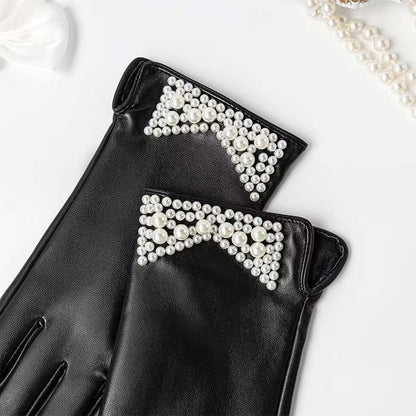 Elegante Lederhandschuhe mit Kettendetails Brehn