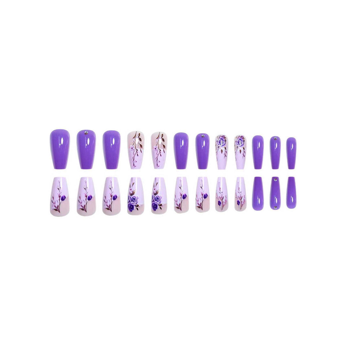 Elegantes Floral Acryl-Nagel-Set Brehn