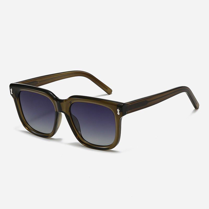 Damen Modische quadratische Sonnenbrille mit modernem, transparentem Rahmen Brehn