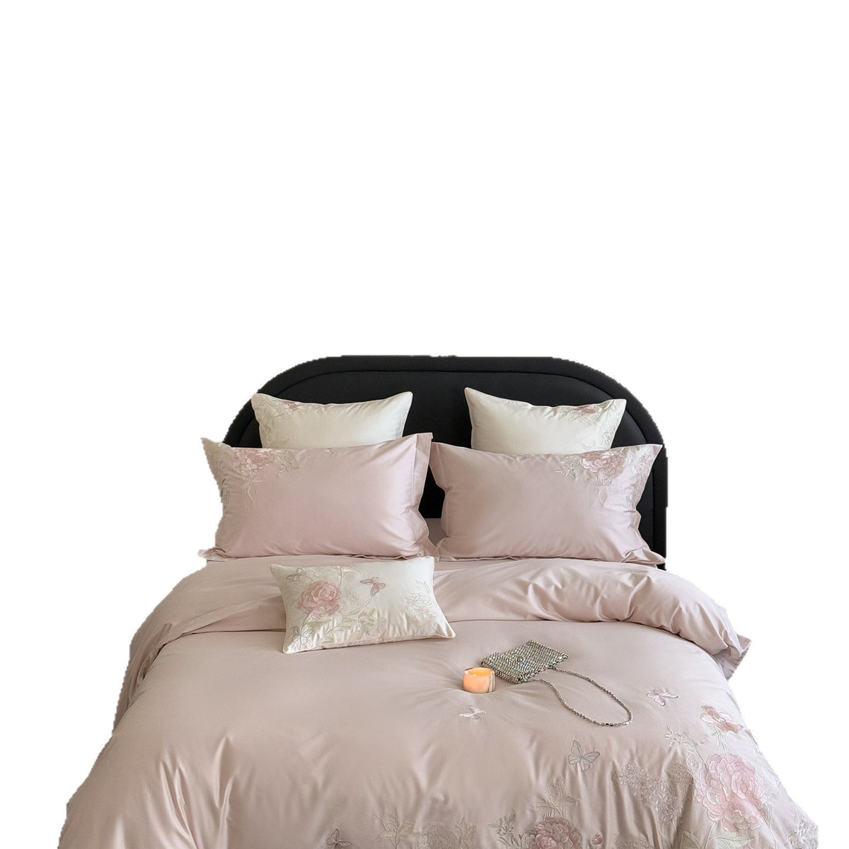 Luxuriöses Satin-Bettwäsche-Set mit floraler Stickerei und seidenweichem Finish Brehn