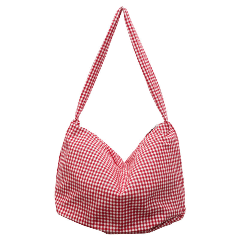 Gemütliche Gingham-Print Schultertasche