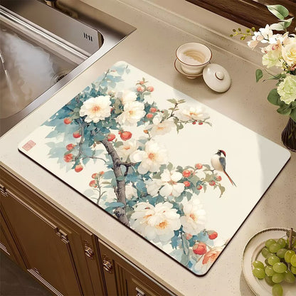 Künstlerisches Blumendesign Küchenmatte Brehn