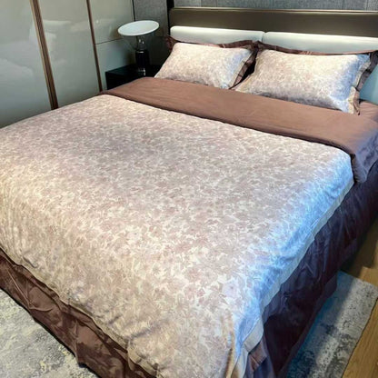 Hotel-Stil Floral Mikrofaser Bettbezug Set mit Kontrastbordüre und Kissenbezügen
