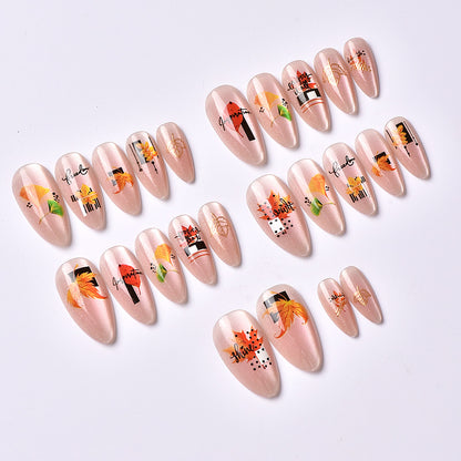 Herbst-inspiriertes Künstlerisches Press-On Nagelkunst-Set Brehn