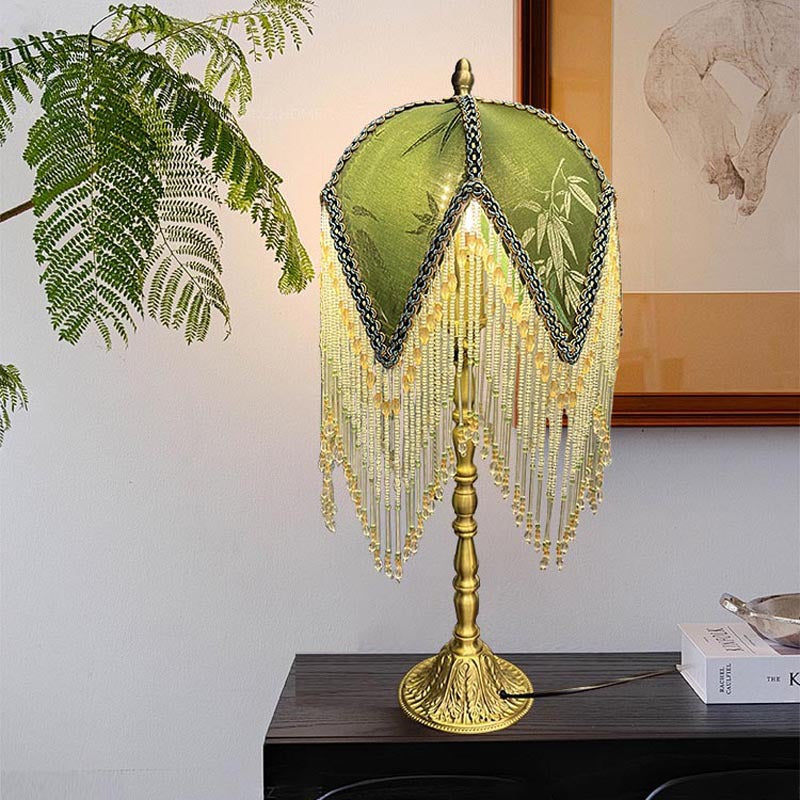 Vintage Perlen Tischlampe
