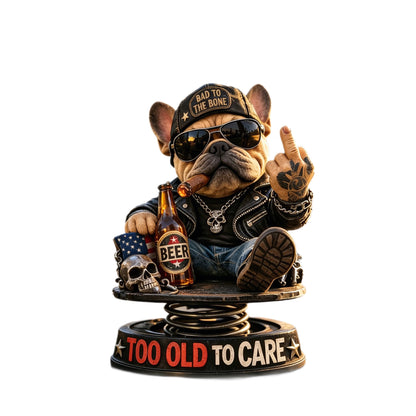 Dekorative Bulldoggenfigur im Rocker-Style Brehn