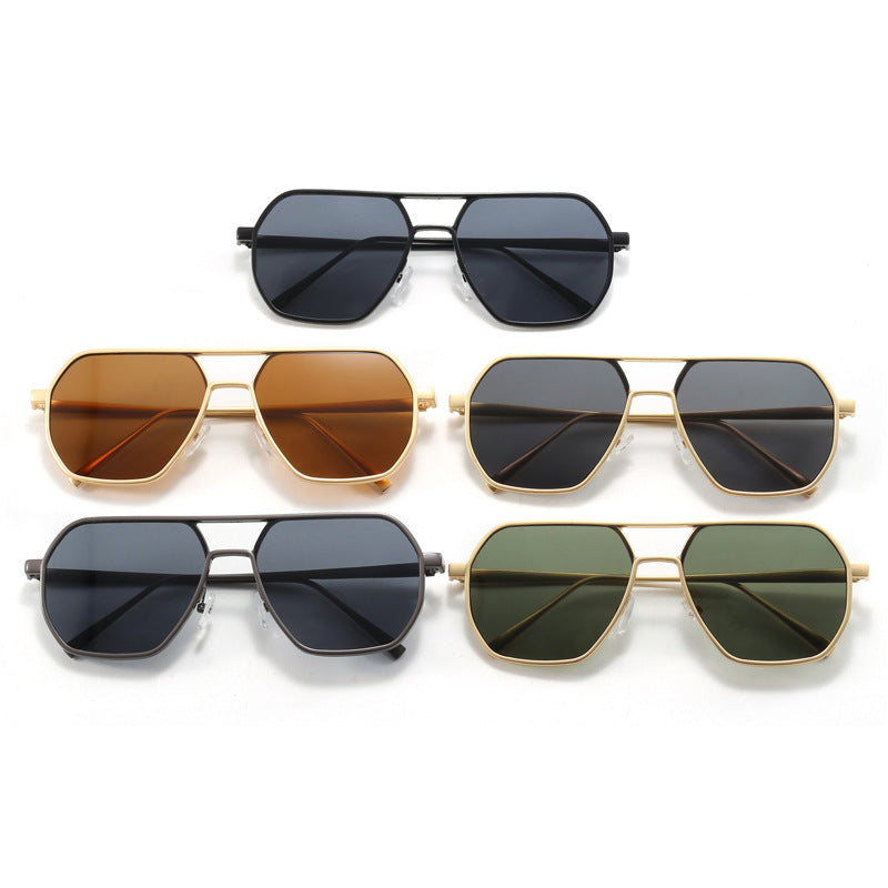 Damen trendige Sonnenbrille mit modernem Geometrie-Rahmen Brehn