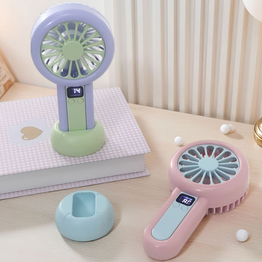 Damen tragbarer Handventilator mit digitaler Geschwindigkeitsanzeigen Brehn