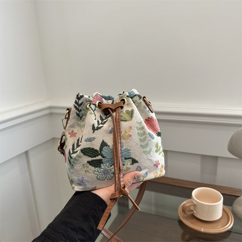 Bohemian-Stil Kordelzug Eimer Tasche