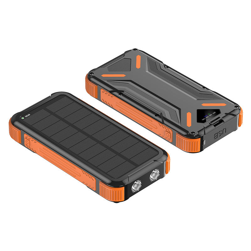 Solarbetriebene Powerbank mit Robustem Design und LED-Licht Brehn