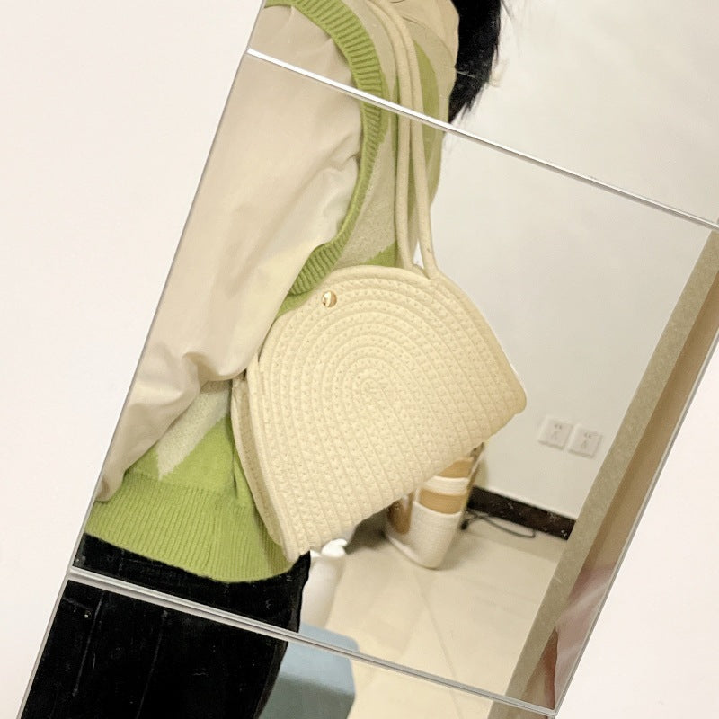 Damen modische Schultertasche mit geripptem Design Brehn