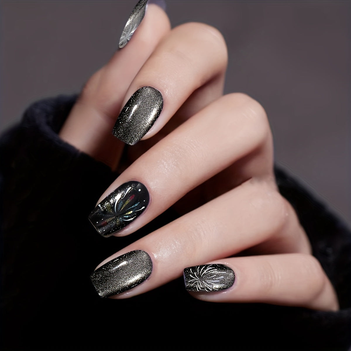 Elegante Glitzer-Nagelkunst-Verlängerungen Brehn