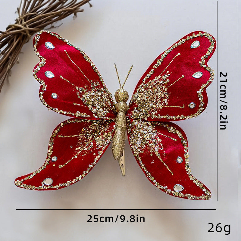 Elegante Schmetterlings-Haarclips mit Glitzer und Strass Brehn