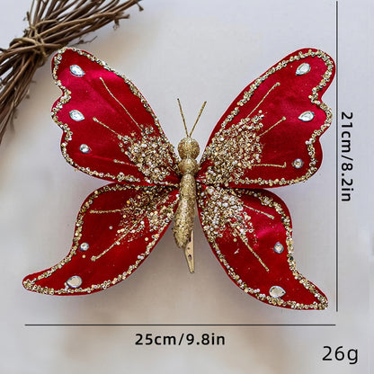 Elegante Schmetterlings-Haarclips mit Glitzer und Strass Brehn