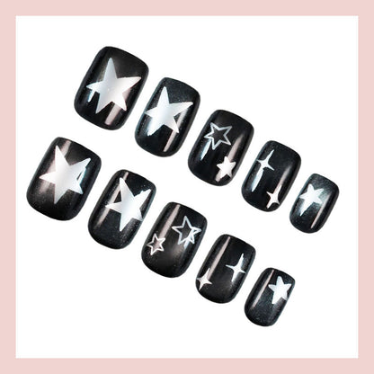 Kunstnagelset mit elegantem Sternen-Design Brehn