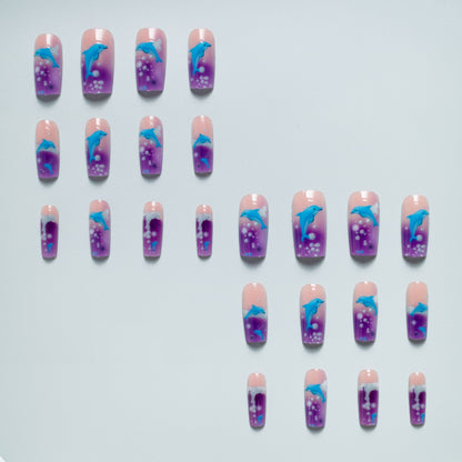 Delfin-Themen Künstliches Nageldesign Set