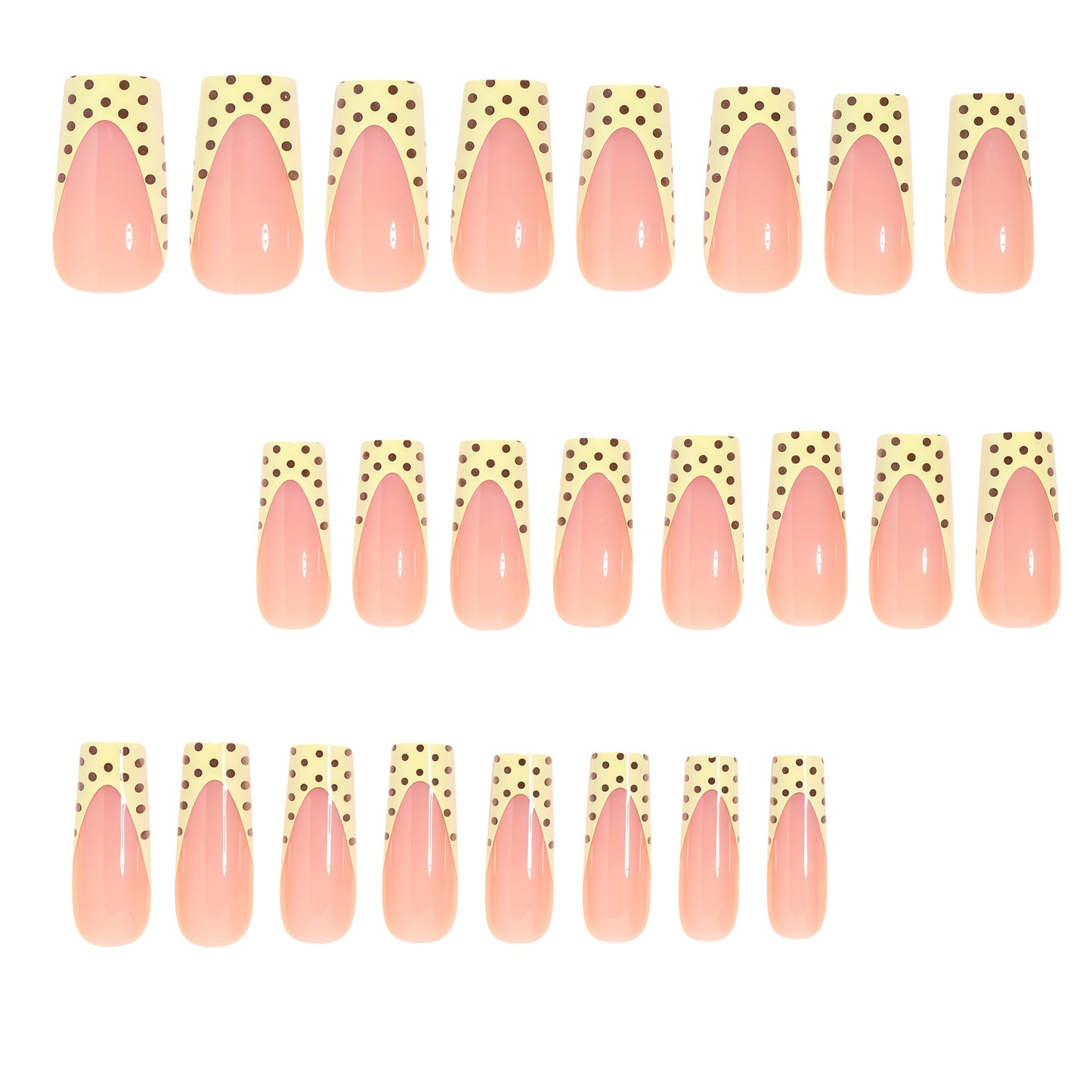 Künstlerische lange Nagelverlängerungen mit Punkten Design Brehn