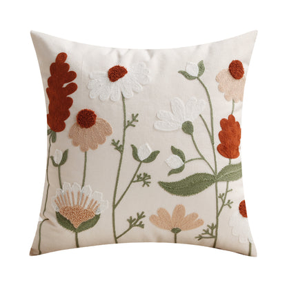 Bestickte florale Lendenkissenbezug