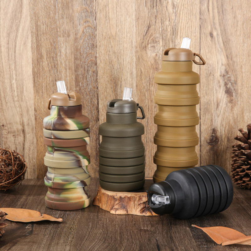 Damen flexible Silikon-Trinkflasche mit integrierter Klappfunktion Brehn