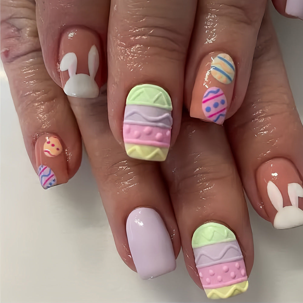 Dekorative Oster-Themen Press-On Nagelkunst Brehn